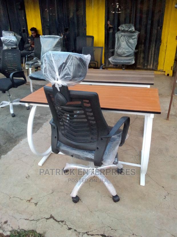 1.2 MTRS Office Desk Plus High Back Recliner Headrest Chair