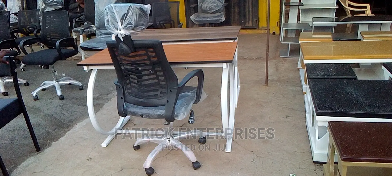 1.2 MTRS Office Desk Plus High Back Recliner Headrest Chair
