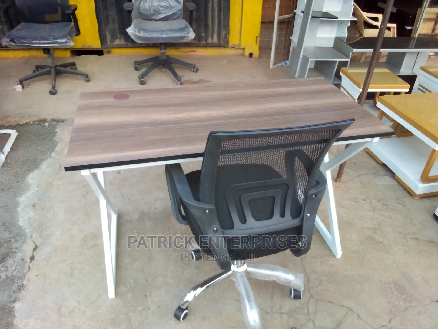 American Walnut Morden Study Desk Plus Claricol Office Chair