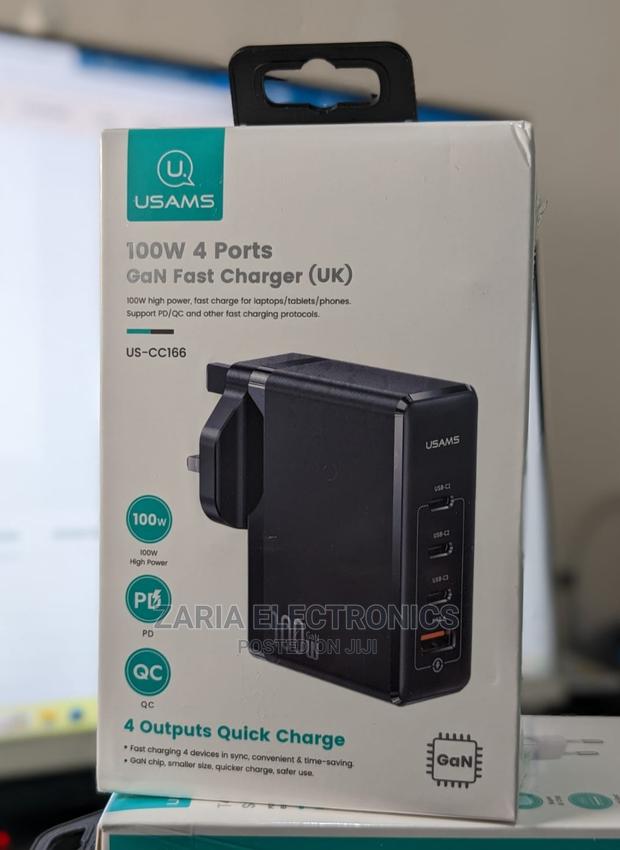 Usams 100w 4 Ports Gan Charger( Uk)