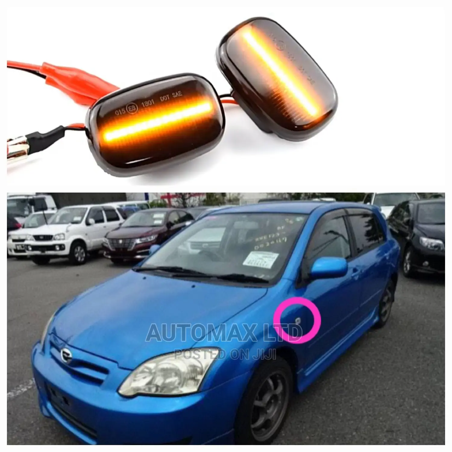 Toyota Runx, Side Wing LED Flowing Indicator/Sequential