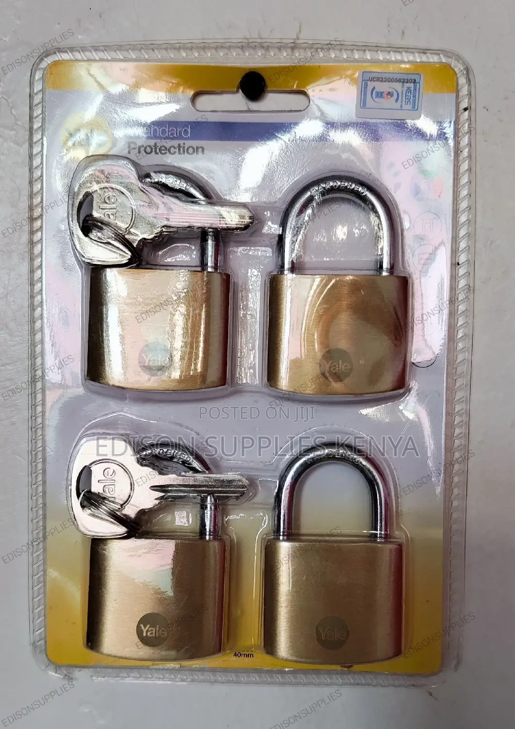 Yale Padlocks - 4 Pack Set Of Brass Padlocks Keyed-alike