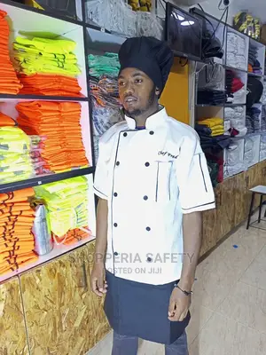 Jacket for Chefs- White With Black Pipping