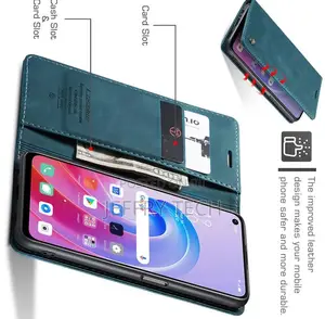 OPPO A76 4G Retro Flip Leather Wallet Case Blue