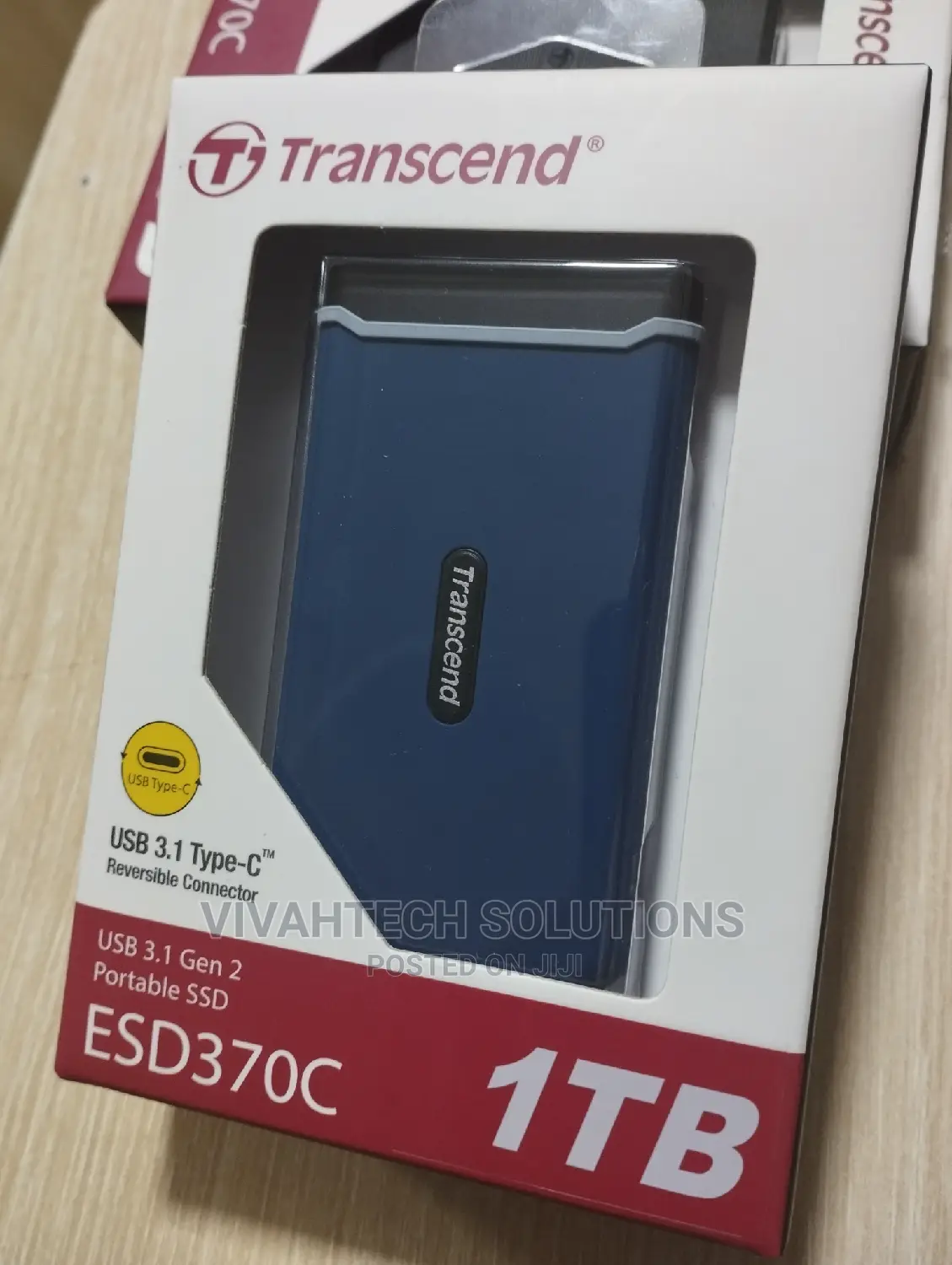 Transcend ESD370C Portable External SSD 1TB - Navy Blue -