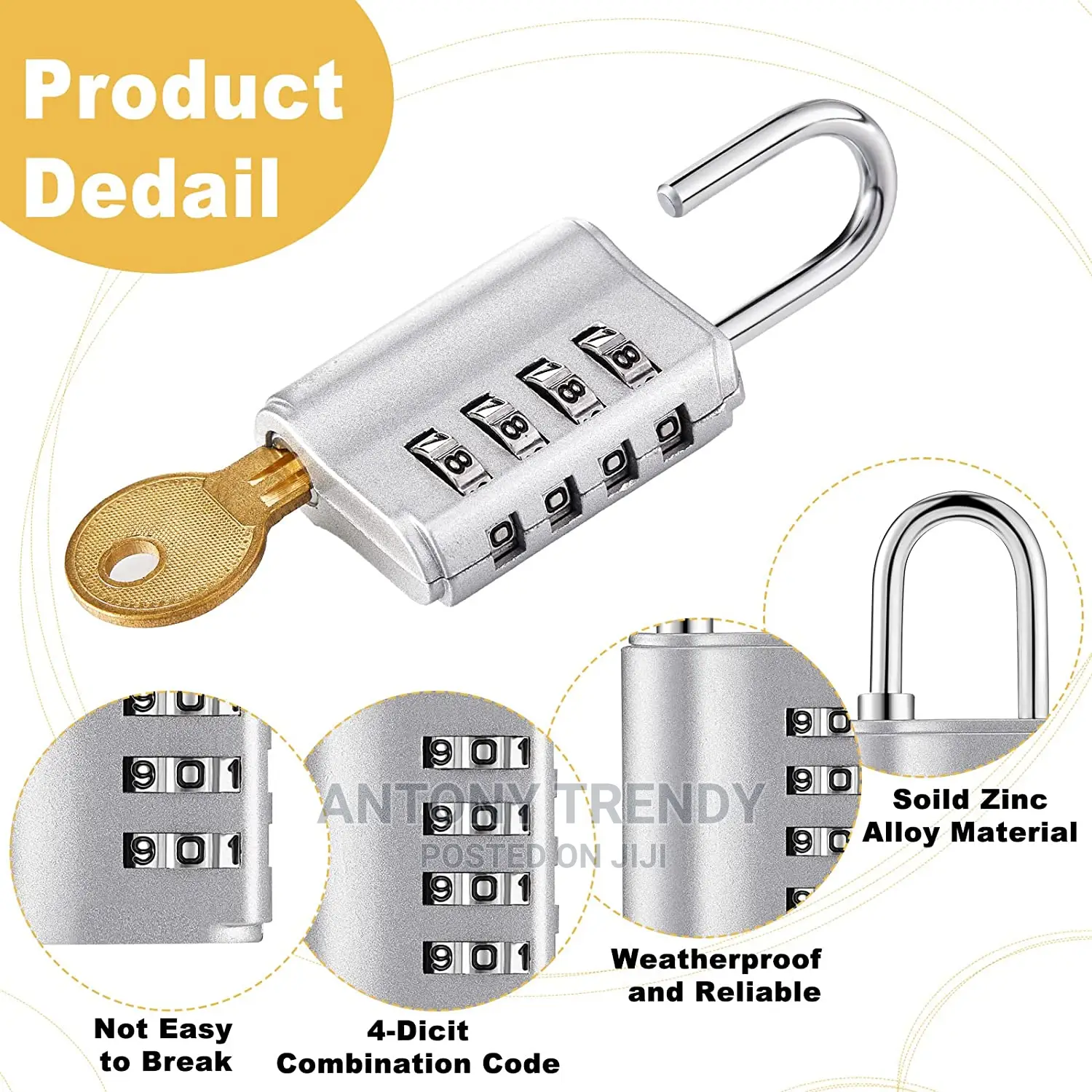 4 Digits Number Password Code Lock
