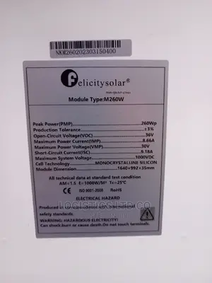 Felicity Stand Alone 200W Solar Panel