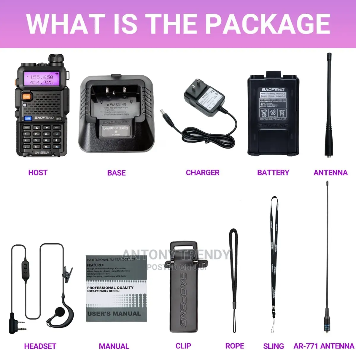 Baofeng Uv-5r Dual Radio With Ear Piece