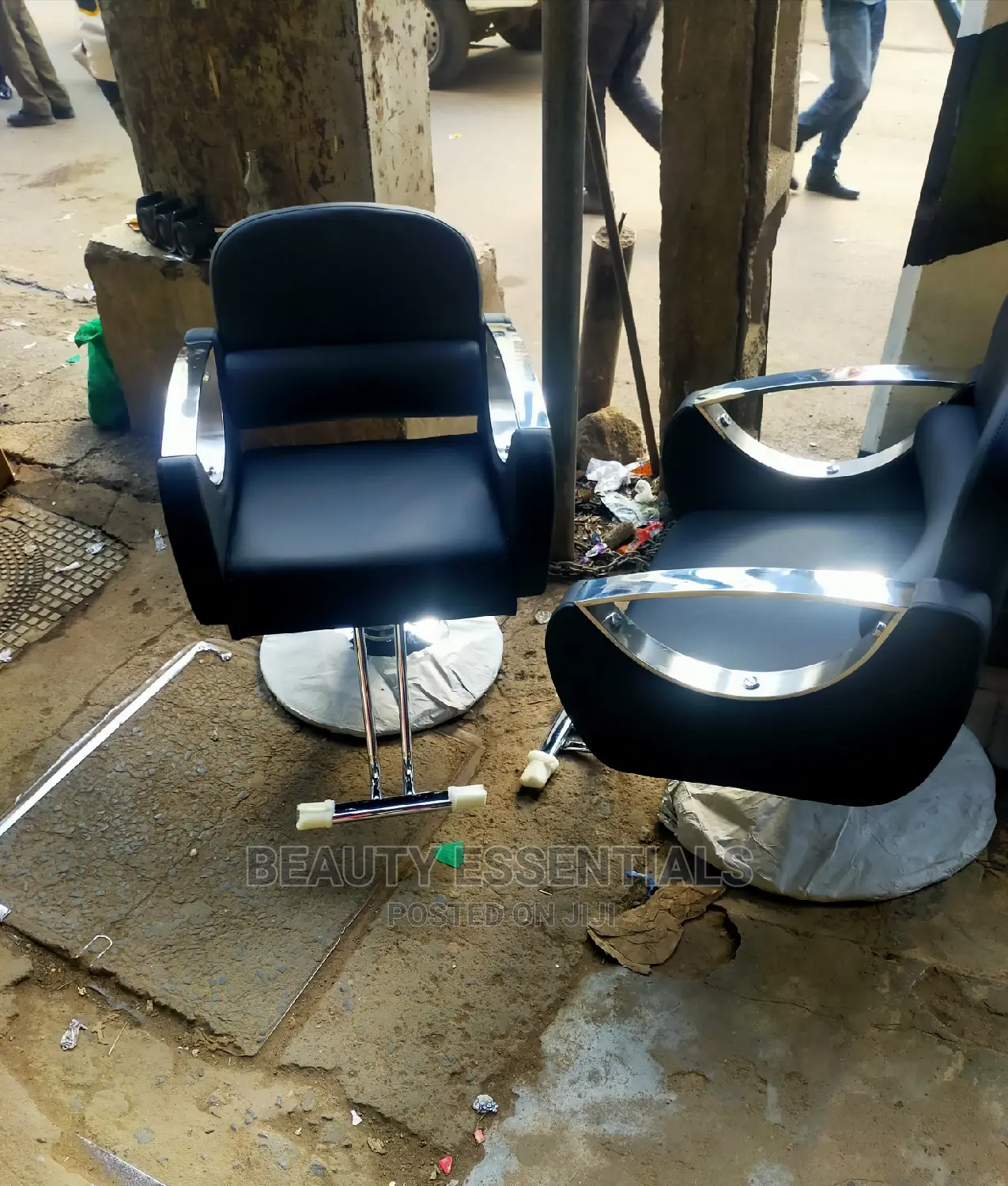 Salon Chair Silver Black