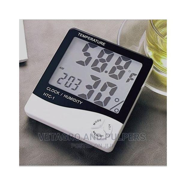 Electronic Digital Thermometer and Hygrometer With Clock - thumbnail 3