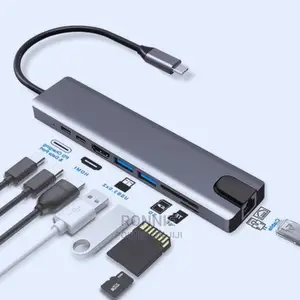 8 in 1 USB C HUB Type C HDMI Adapter SD/Micro
