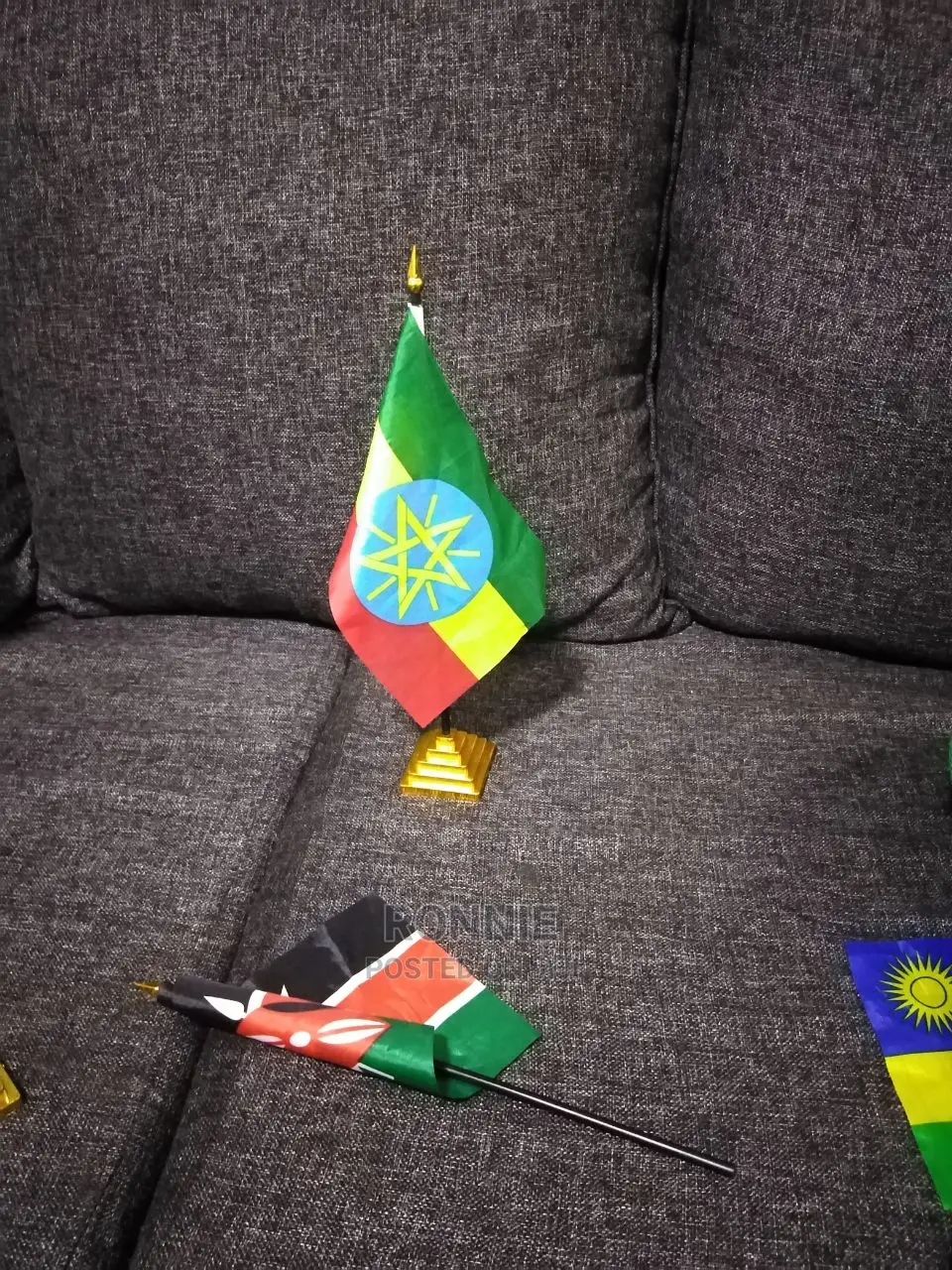 Ethiopia Flags (Size=35cm) Detachable Stand + Base