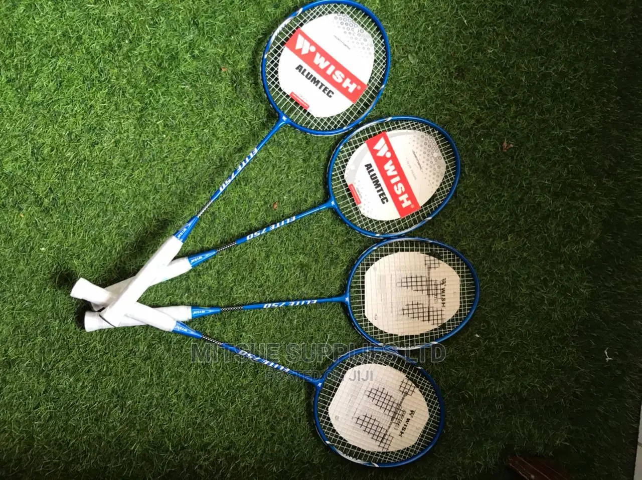 Set of 4 WISH Badminton Rackets With 6 Shuttlecock Net