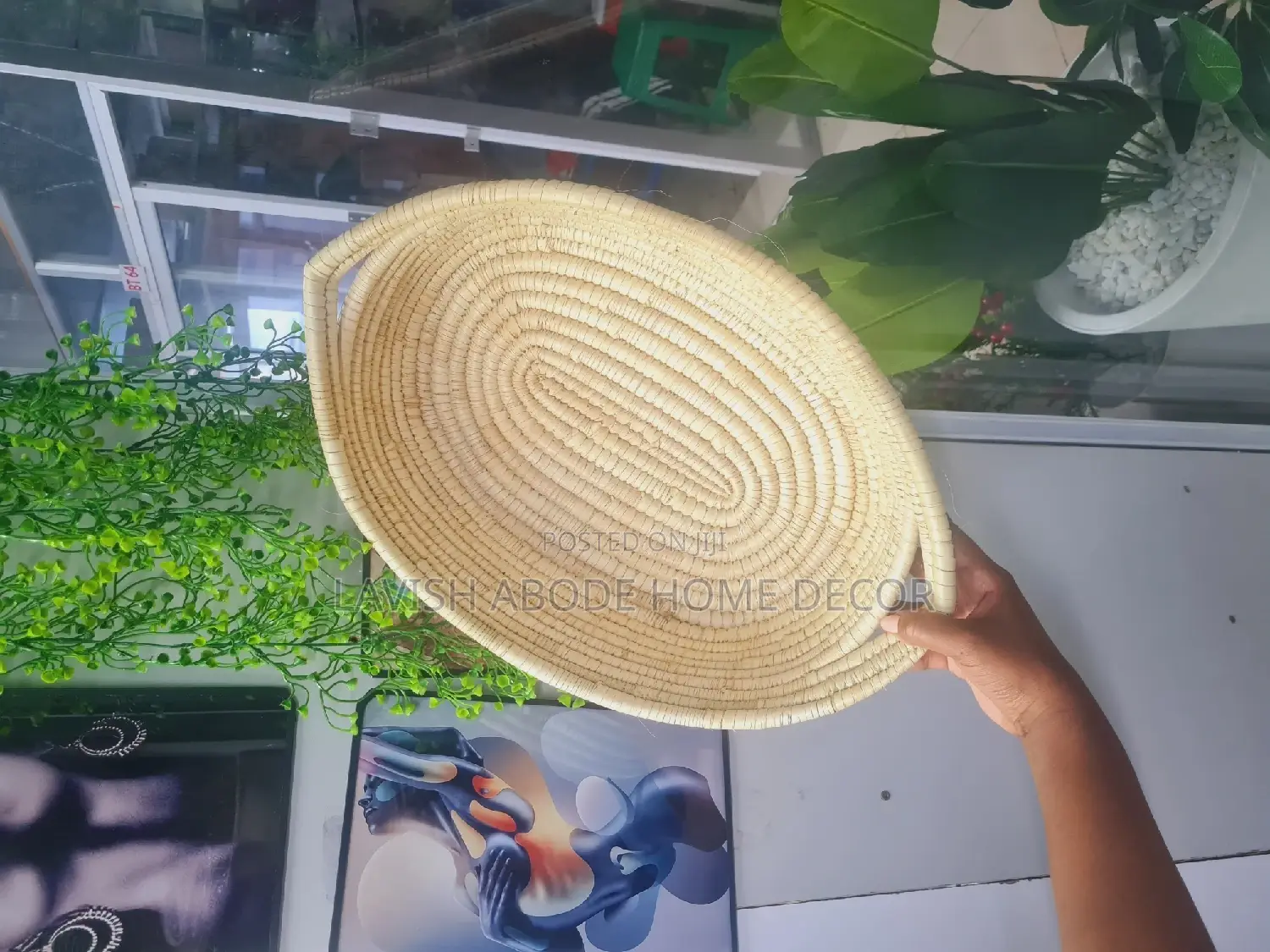 Oval Rattan Organizer Storage Basket