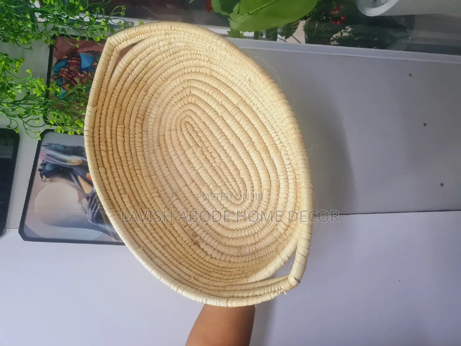 Oval Rattan Organizer Storage Basket