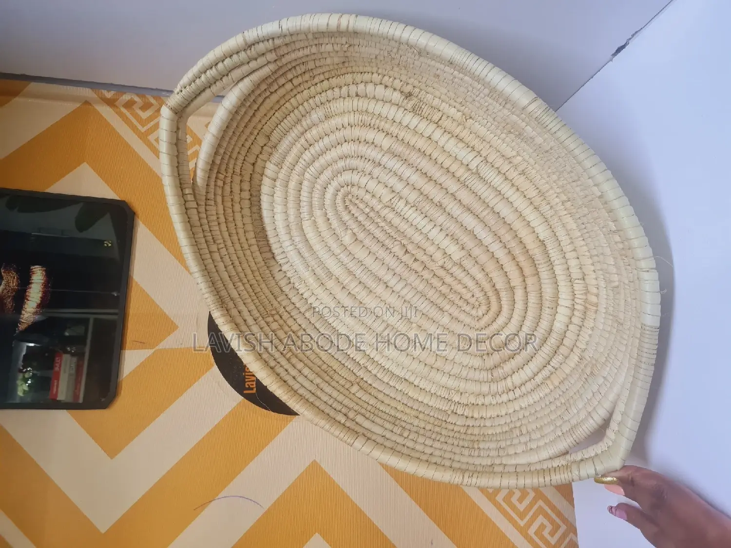 Oval Rattan Organizer Storage Basket