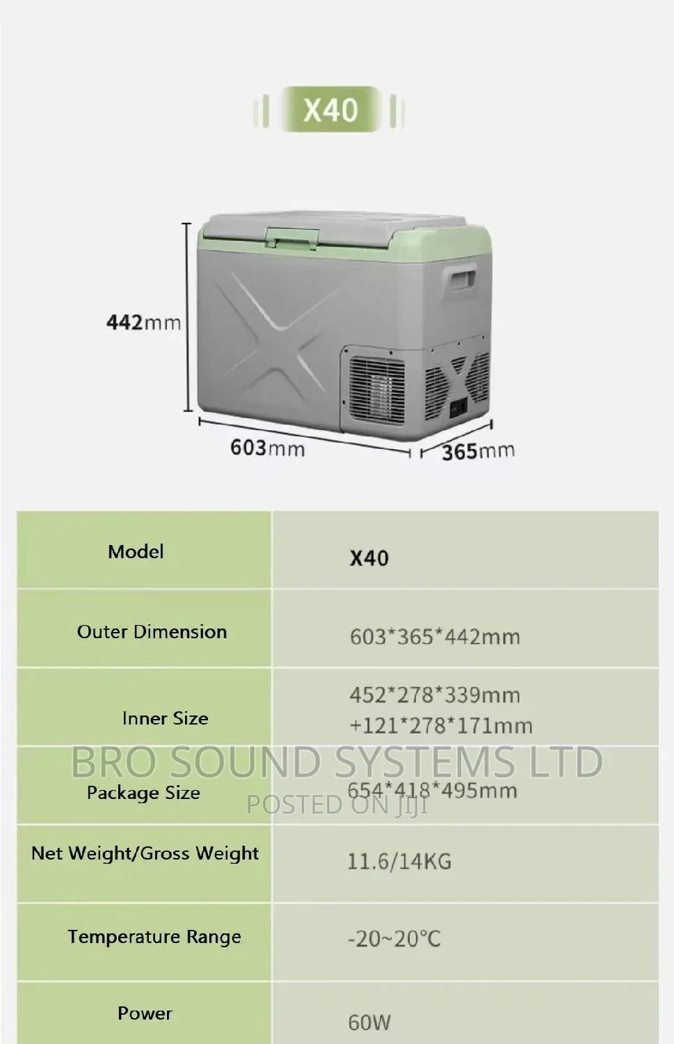 Car Original Refrigerator 40ltrs Ac/Dc 12/24 Volts DC Power