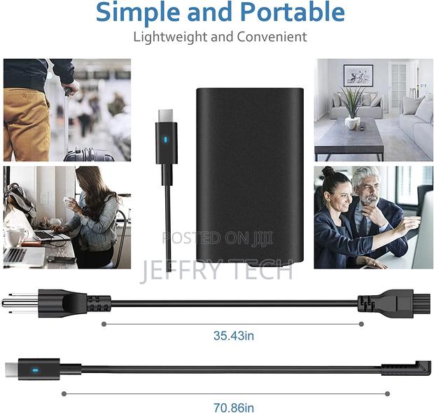 65W USB-C Laptop Charger Replace for Dell Latitude 5420 5520 - thumbnail 3