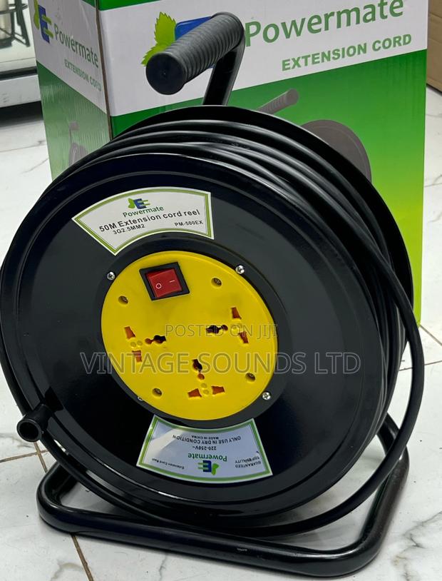 50M 2.5metre Reel Extension Cable 3 Socket - main view