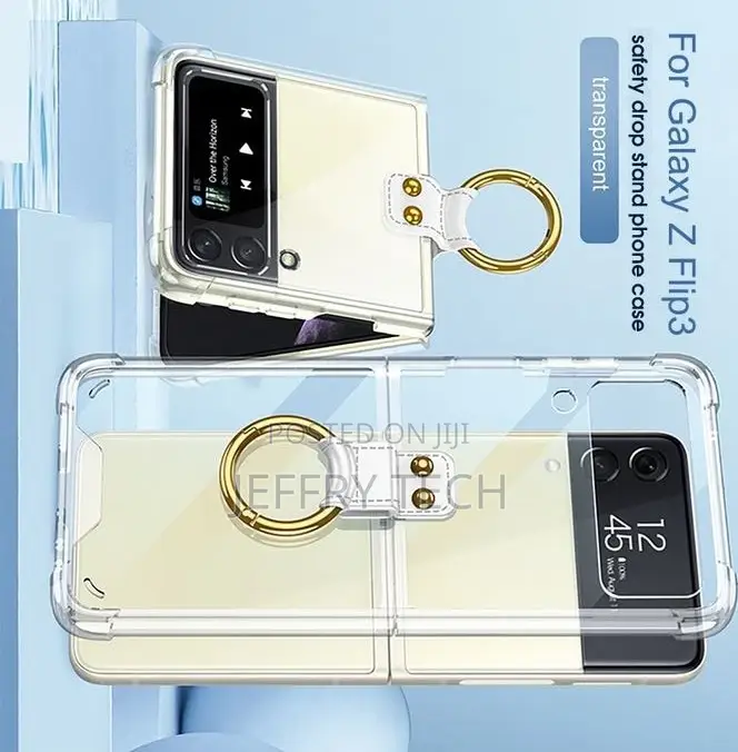 Ring Holder Phone Case for Samsung Galaxy Z Flip 3 Back Cove