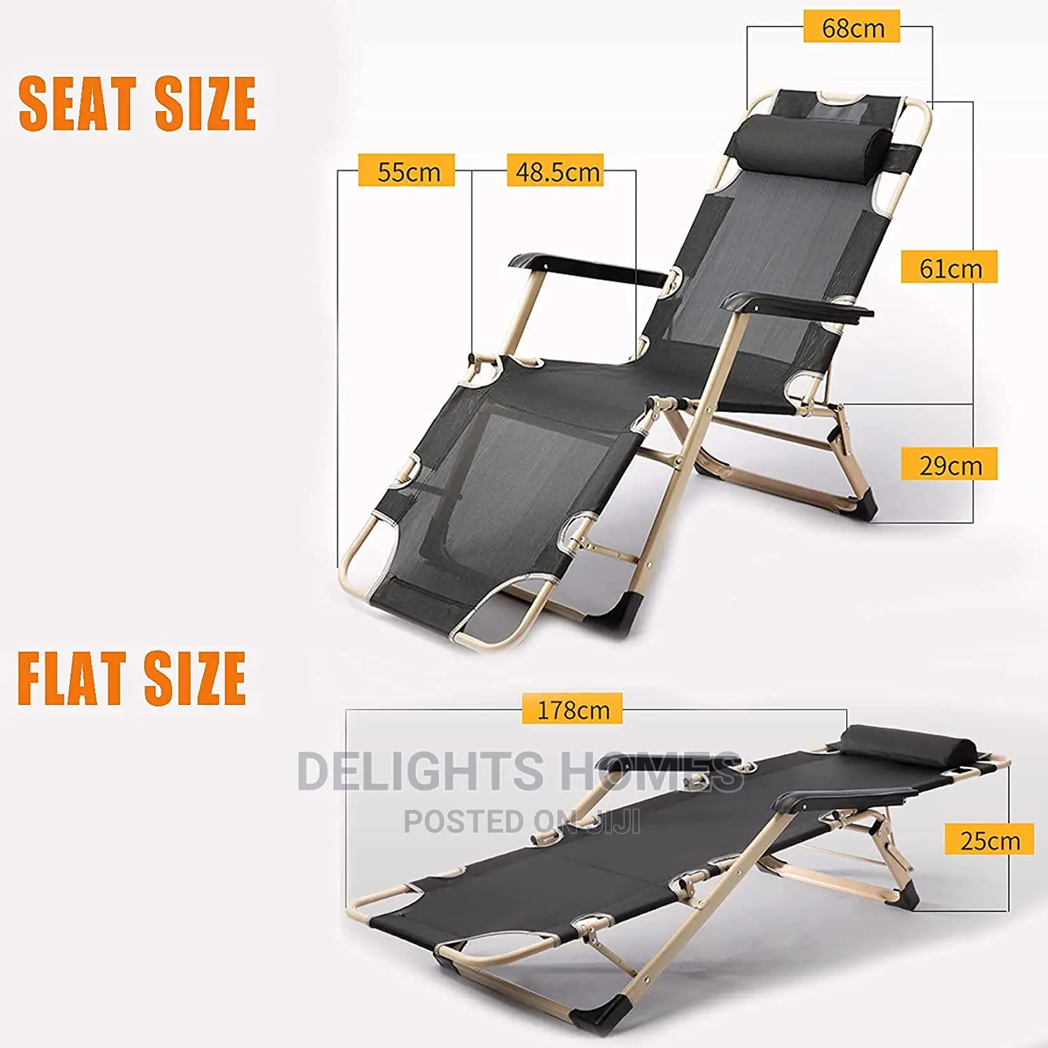 Foldable Lounge Chair Cum Bed
