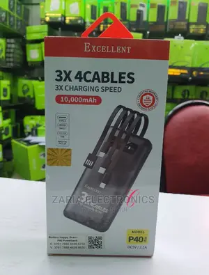 10000mah Excellent Power Bank,Fast Charging With 4cables