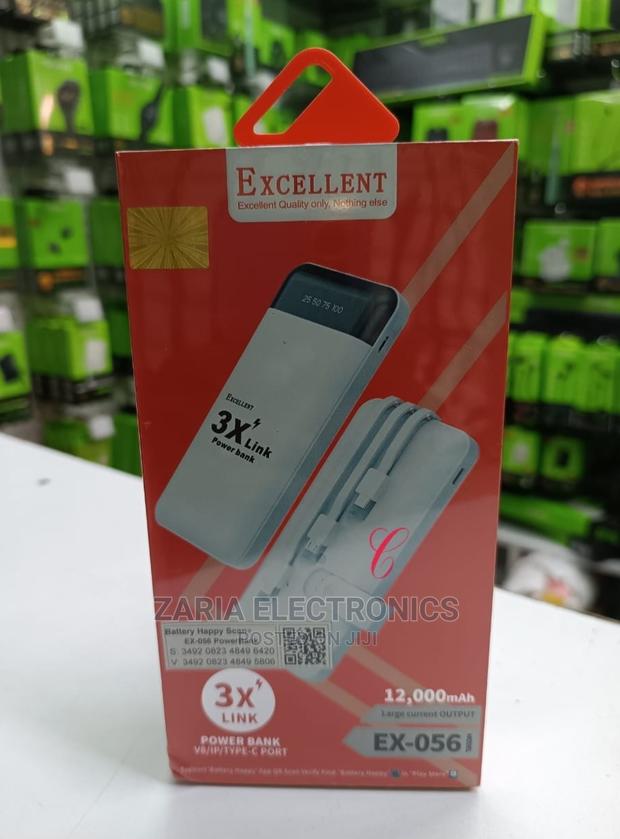 12000mah Excellent Power Bank,Fast Charging With 3 Cables - main view