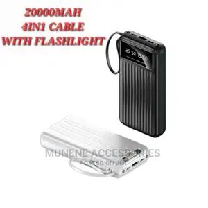 Full Capacity 20000mah Powerbank 4in1 Ios USB C Micro Cable
