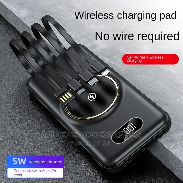 WIRELESS 20000mah iPhone Magsaf Samsung Powerbank 4 Cables