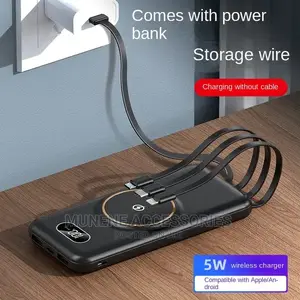 WIRELESS 20000mah iPhone Magsaf Samsung Powerbank 4 Cables