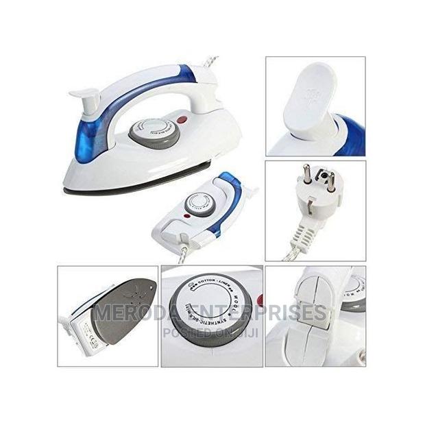 Foldable Electrical Steam Travel Iron Box - White/Blue