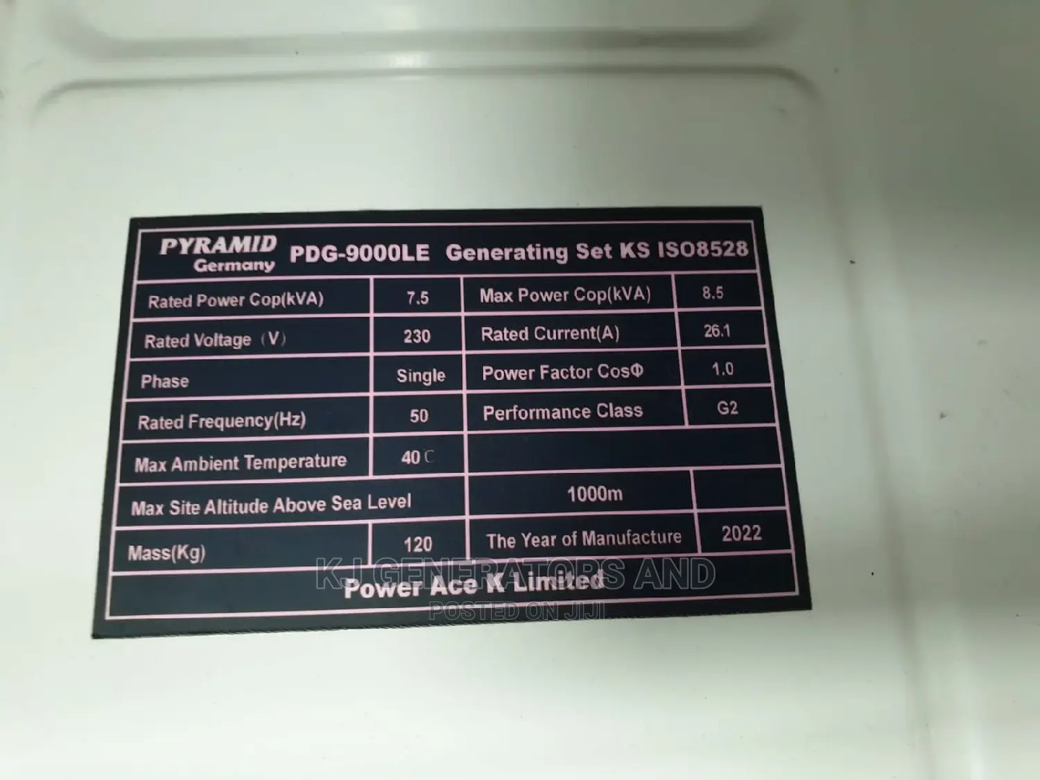 7.5kva Silent Generator.