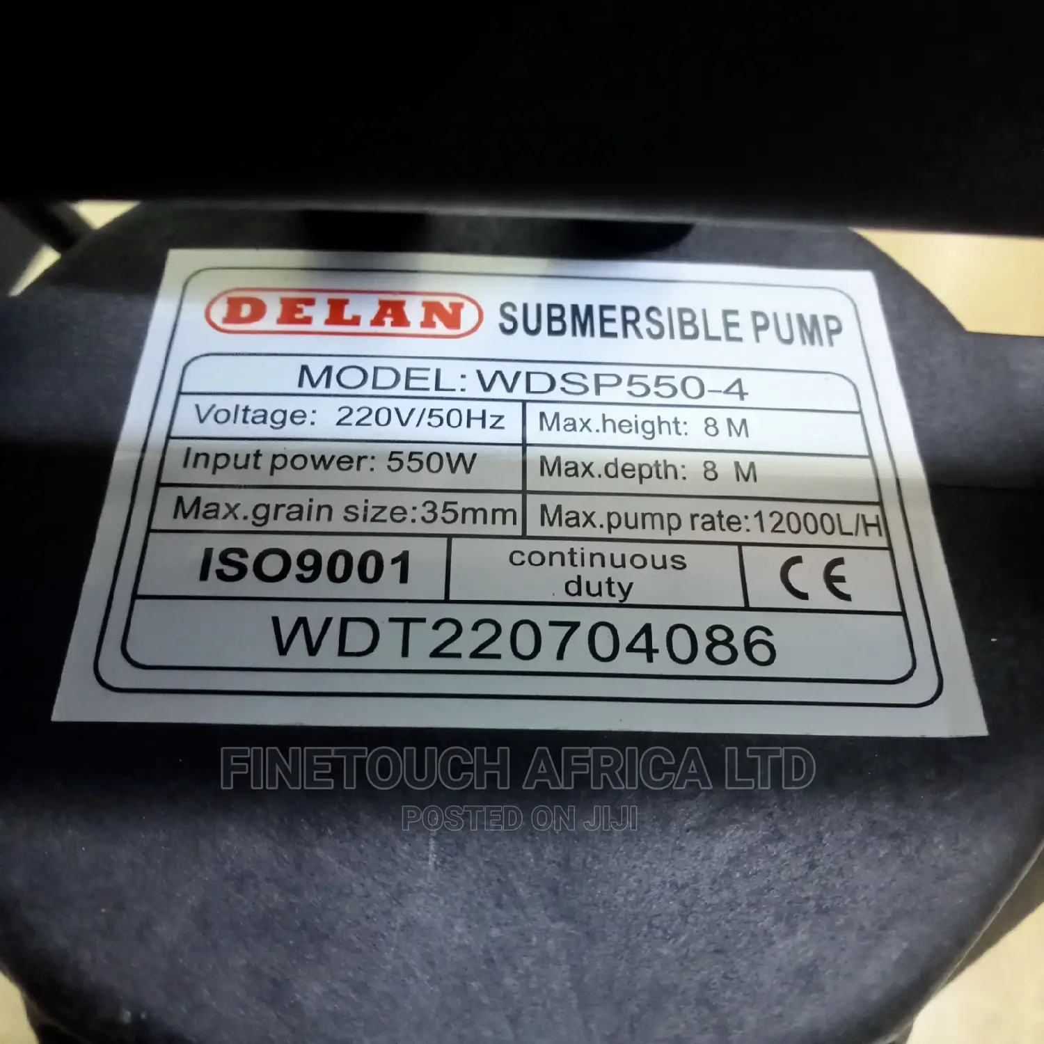 Delan Electric Drainage Pump 550W