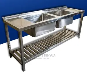 Double Bowl Stainless Steel Washing Sink