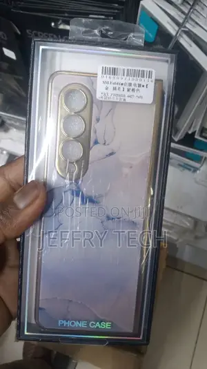 Marble Patterned Glass Case for Samsung Galaxy Z Fold 4