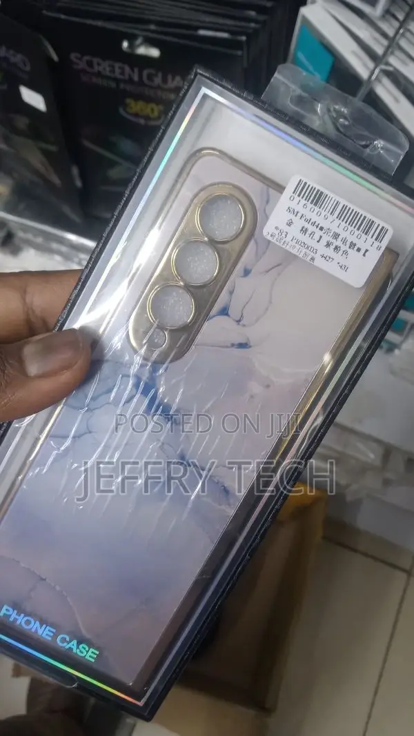 Marble Patterned Glass Case for Samsung Galaxy Z Fold 4