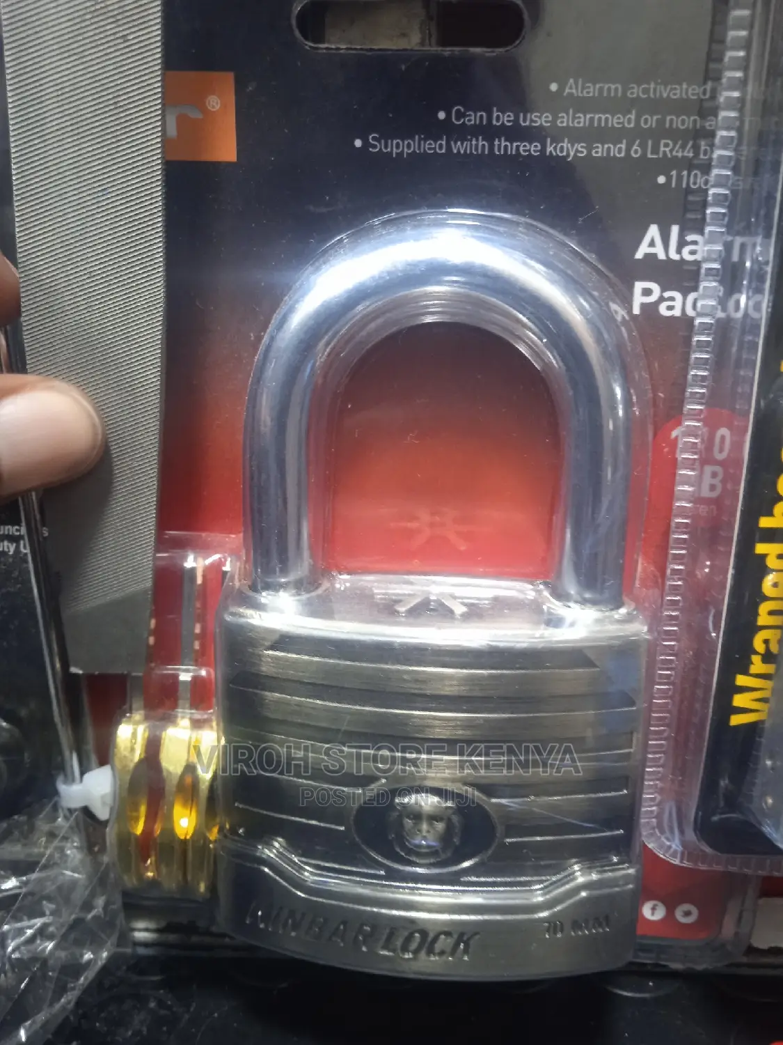 Kindbar 70mm Alarm Siren Padlock 3keys Alarm Padlock