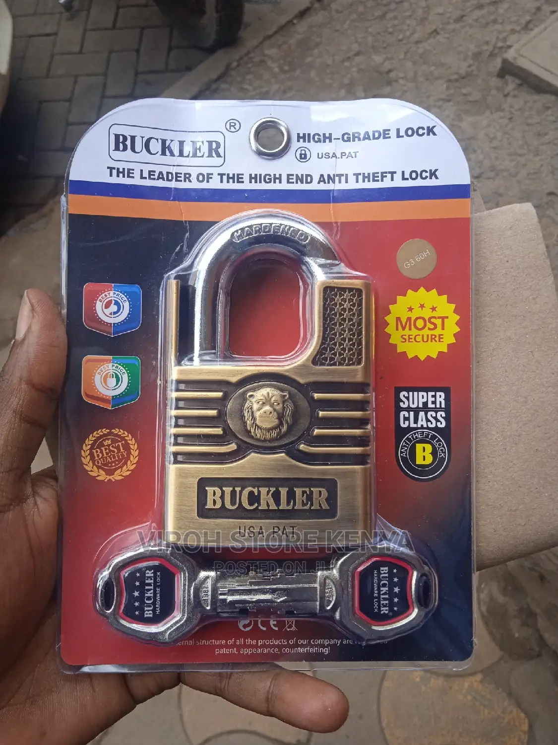 Buckler USA PAT Padlock With Hardened Shackle in Wholesale