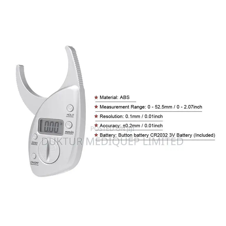 Digital Body Fat Caliper/ Electronic Fat Measure