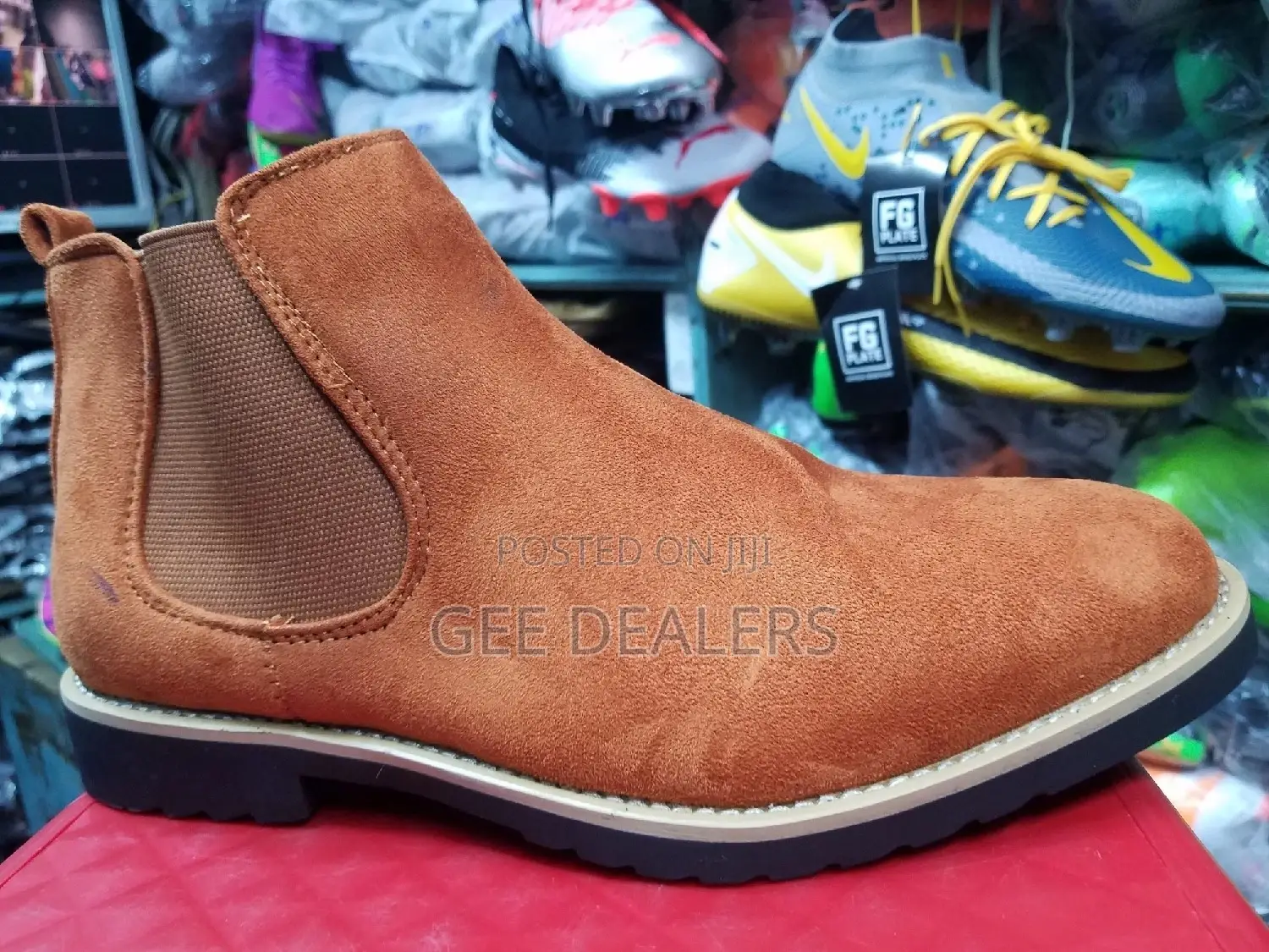 Grey,Maroon and Brown Suede Chelsea Boots