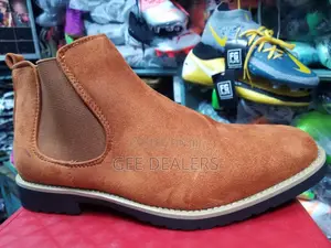 Grey,Maroon and Brown Suede Chelsea Boots