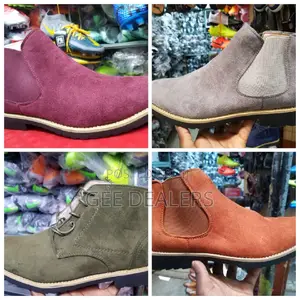 Grey,Maroon and Brown Suede Chelsea Boots