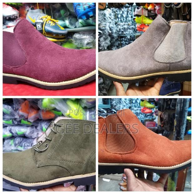 Grey,Maroon and Brown Suede Chelsea Boots