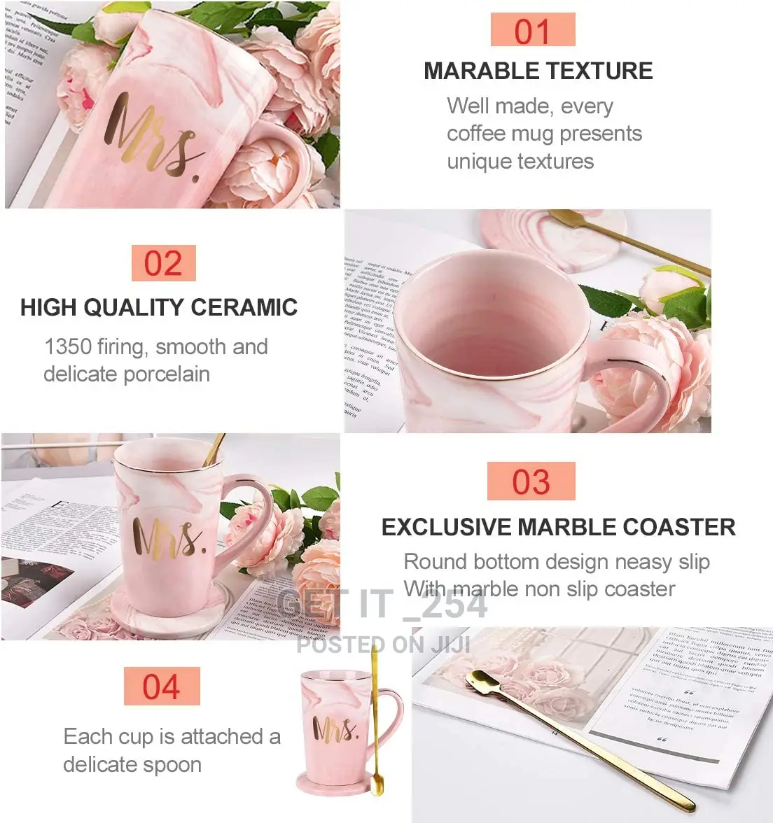 Luxurious Couple Cup Set +Gift Bo