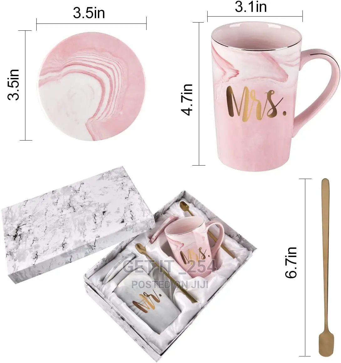 Luxurious Couple Cup Set +Gift Bo