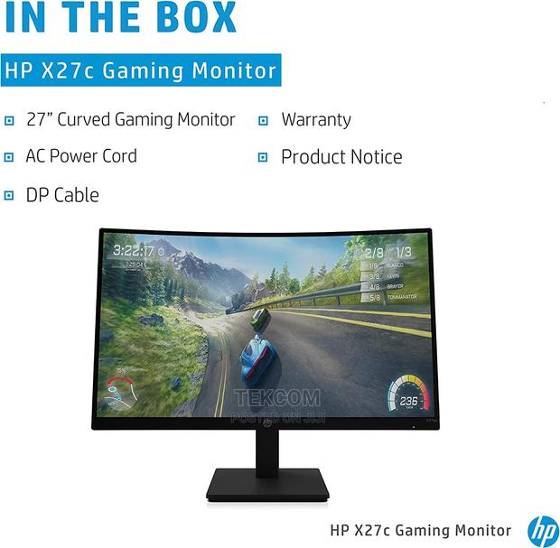 HP X27c FHD Gaming Monitor - main view