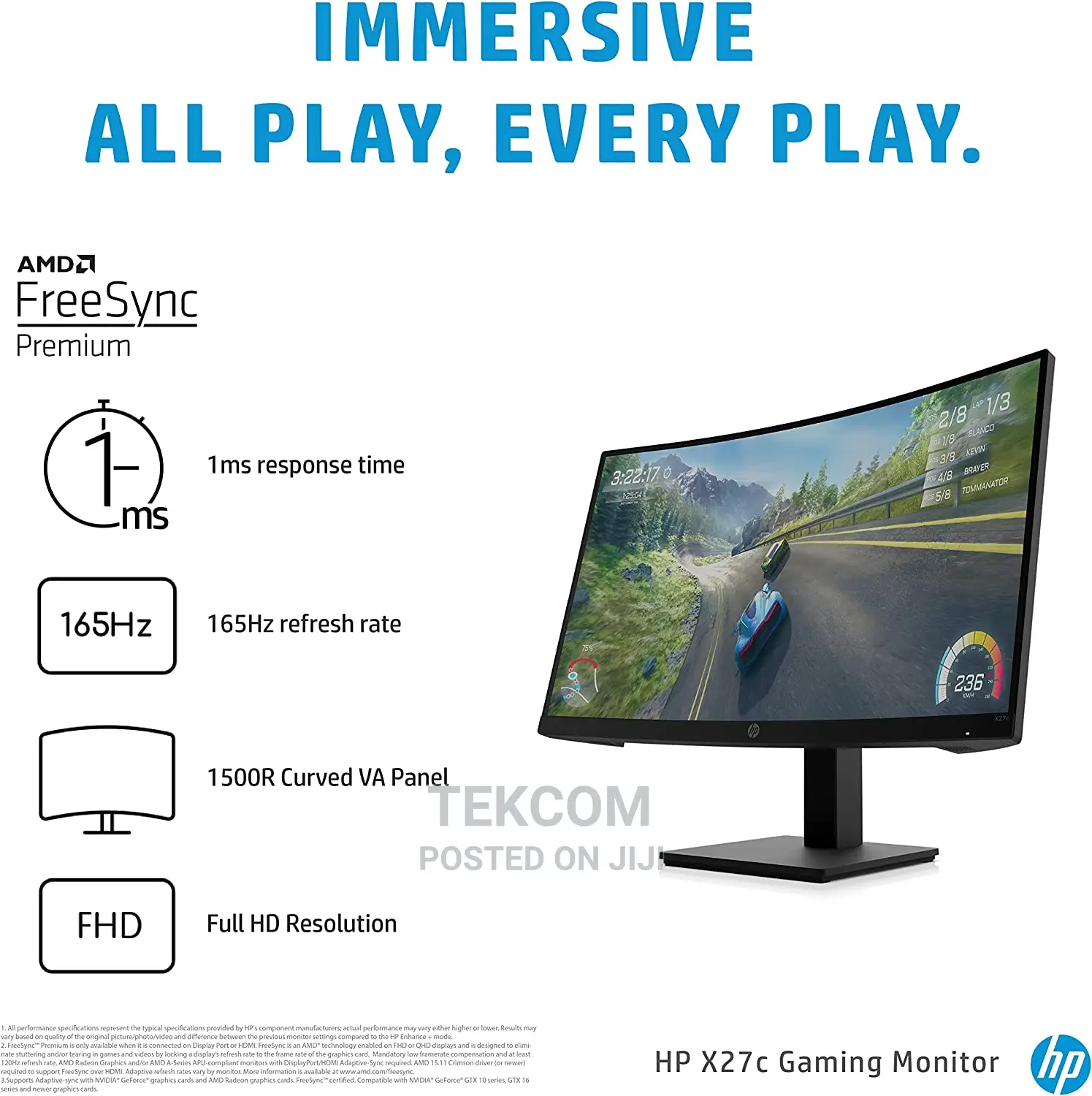 X27c HP FHD Gaming Monitor