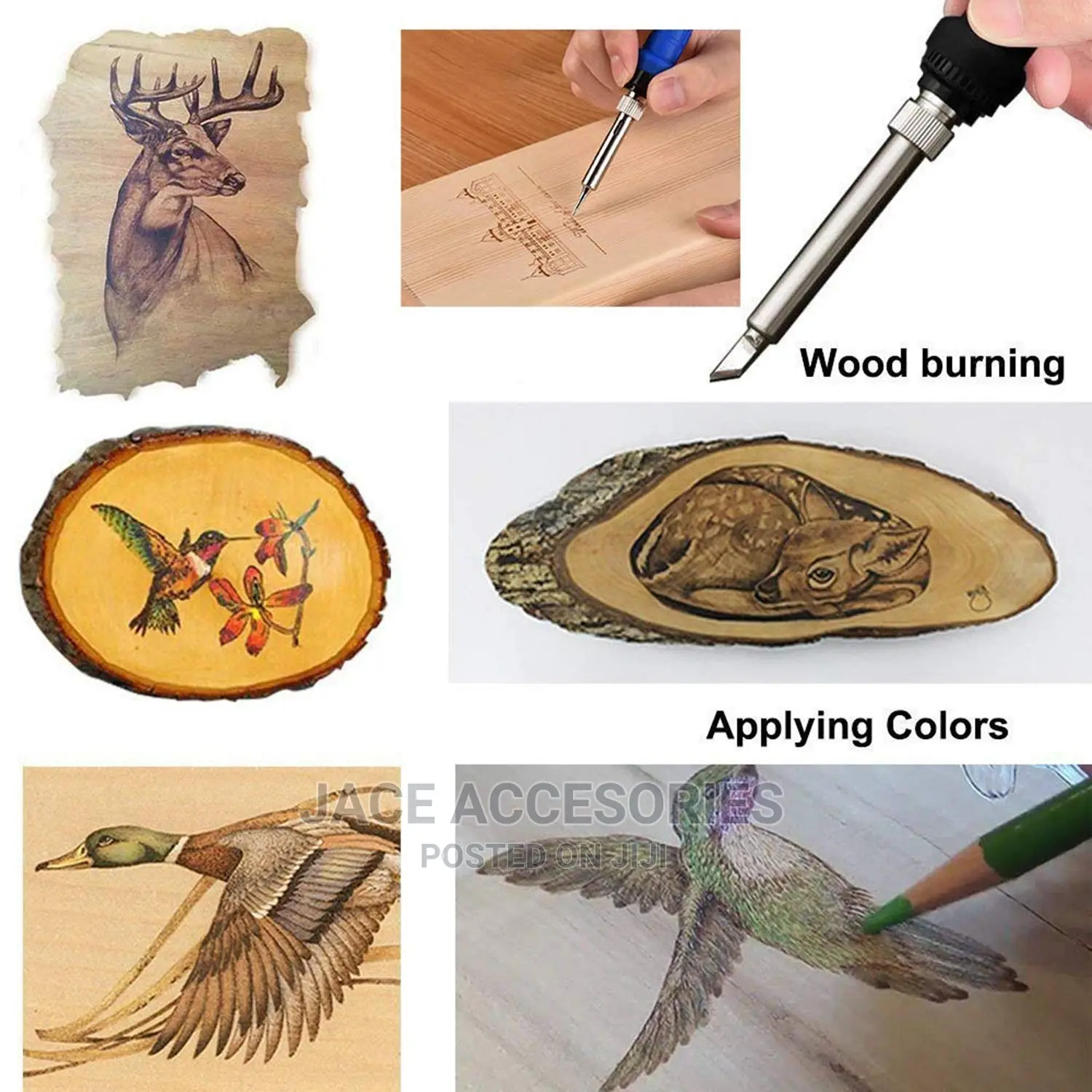 Wood Pyrography Pen 3 in One With Soldering/ Wood Carving/