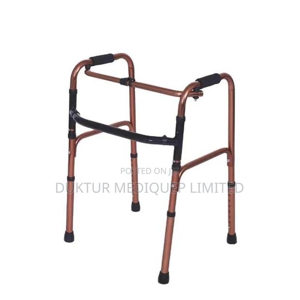 Lightweight Folding Walking Frame With Copper Finish Adults - main view