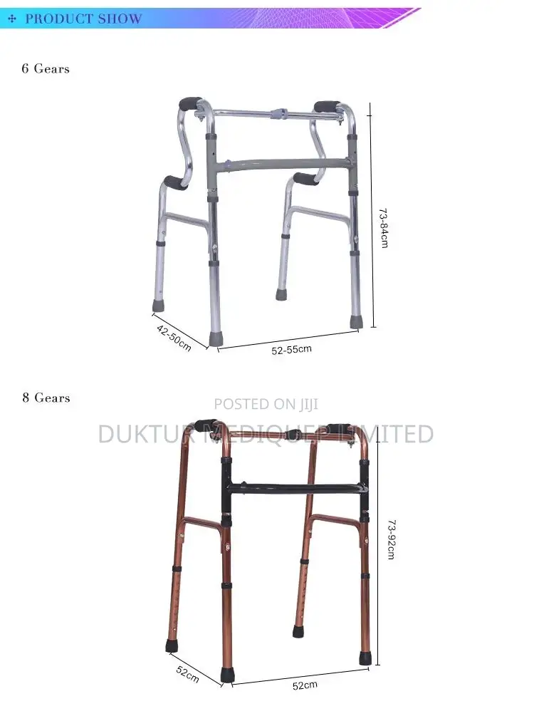 Lightweight Folding Walking Frame With Copper Finish Adults